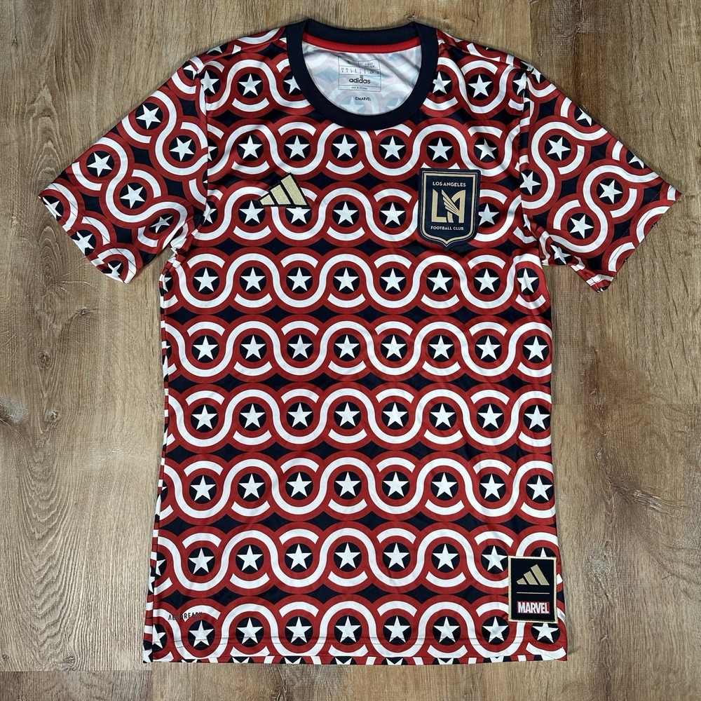 NEW Adidas MLS Los Angeles FC x Marvel Jersey Men's Small IQ4219 Captain America
